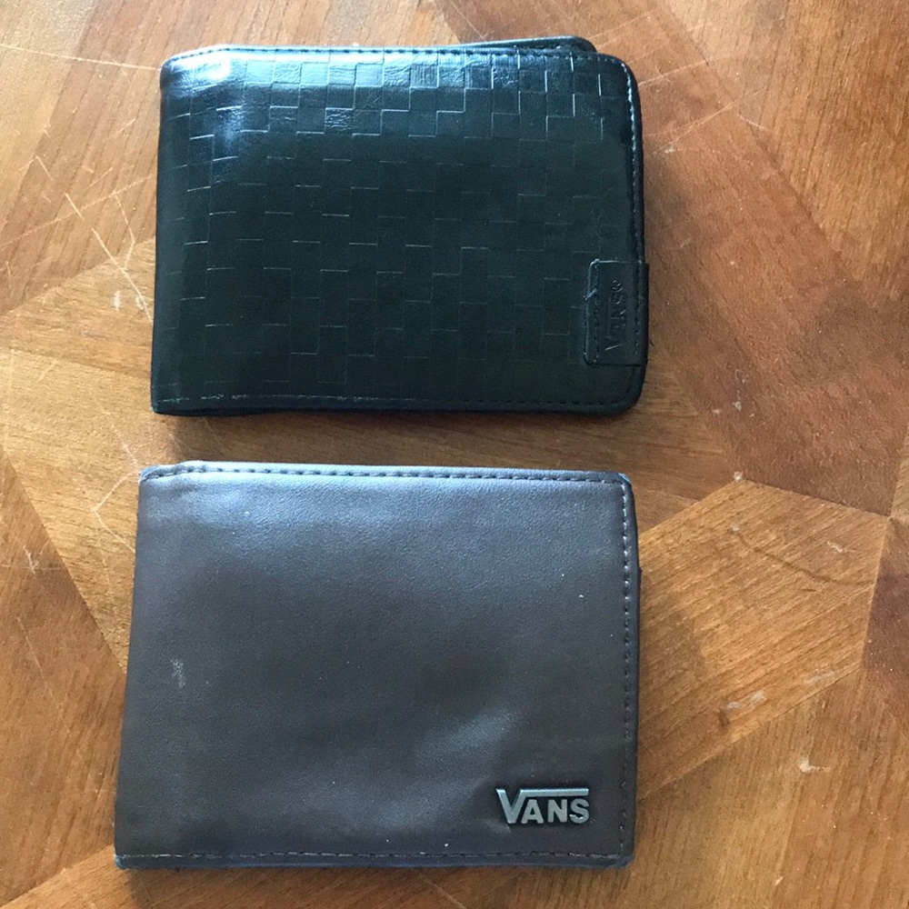 Two VANS leather wallets brown black bi-fold